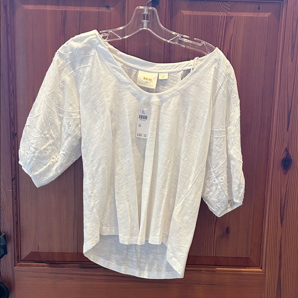 Maeve Cream Embroidered Blouse